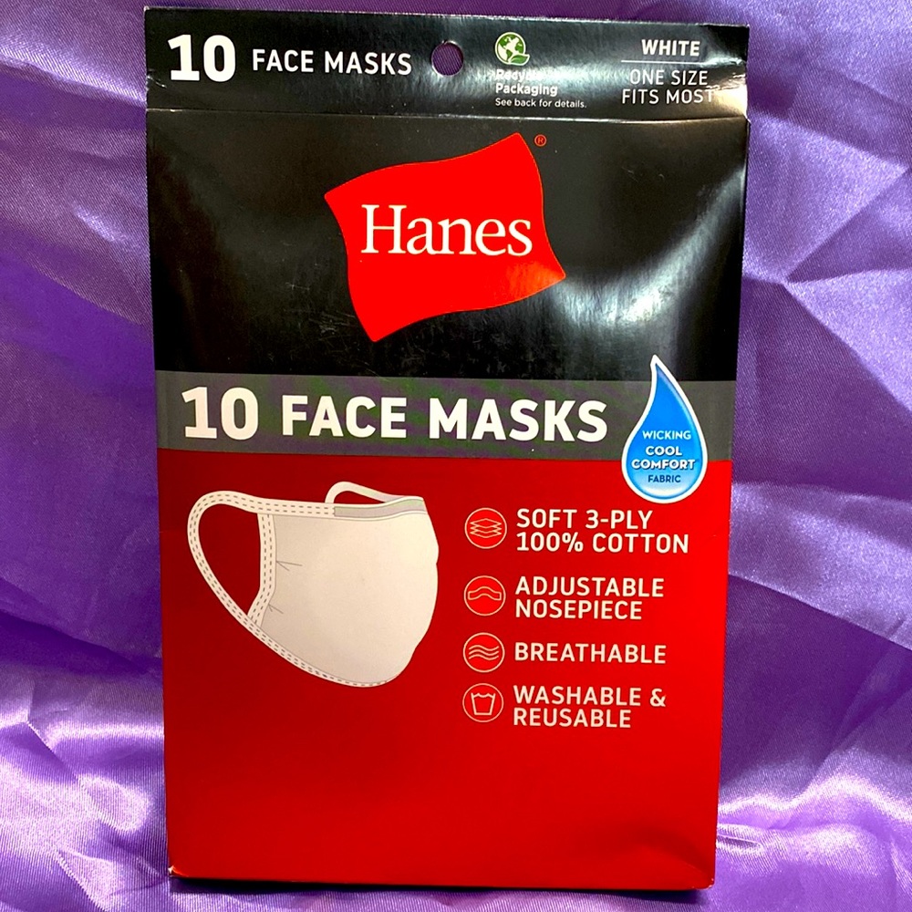 Hanes 10 pc Face masks